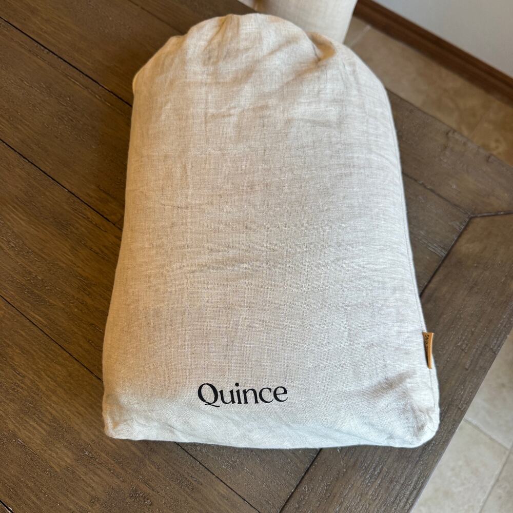 Quince European Linen Duvet Cover King Cal King Natural Flax Set 2 Shams 108x92